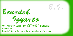 benedek igyarto business card